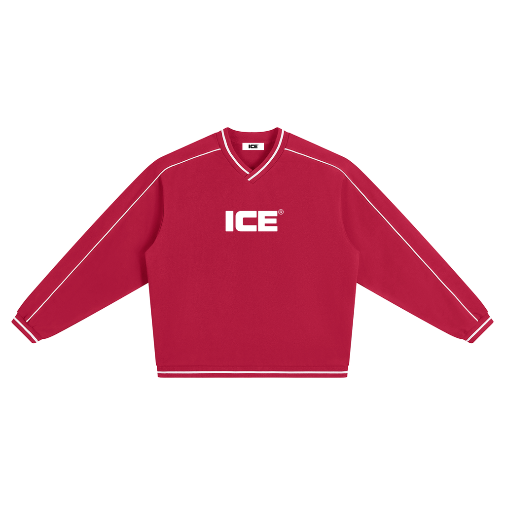 Unisex Color Block V-Neck Sweatshirt