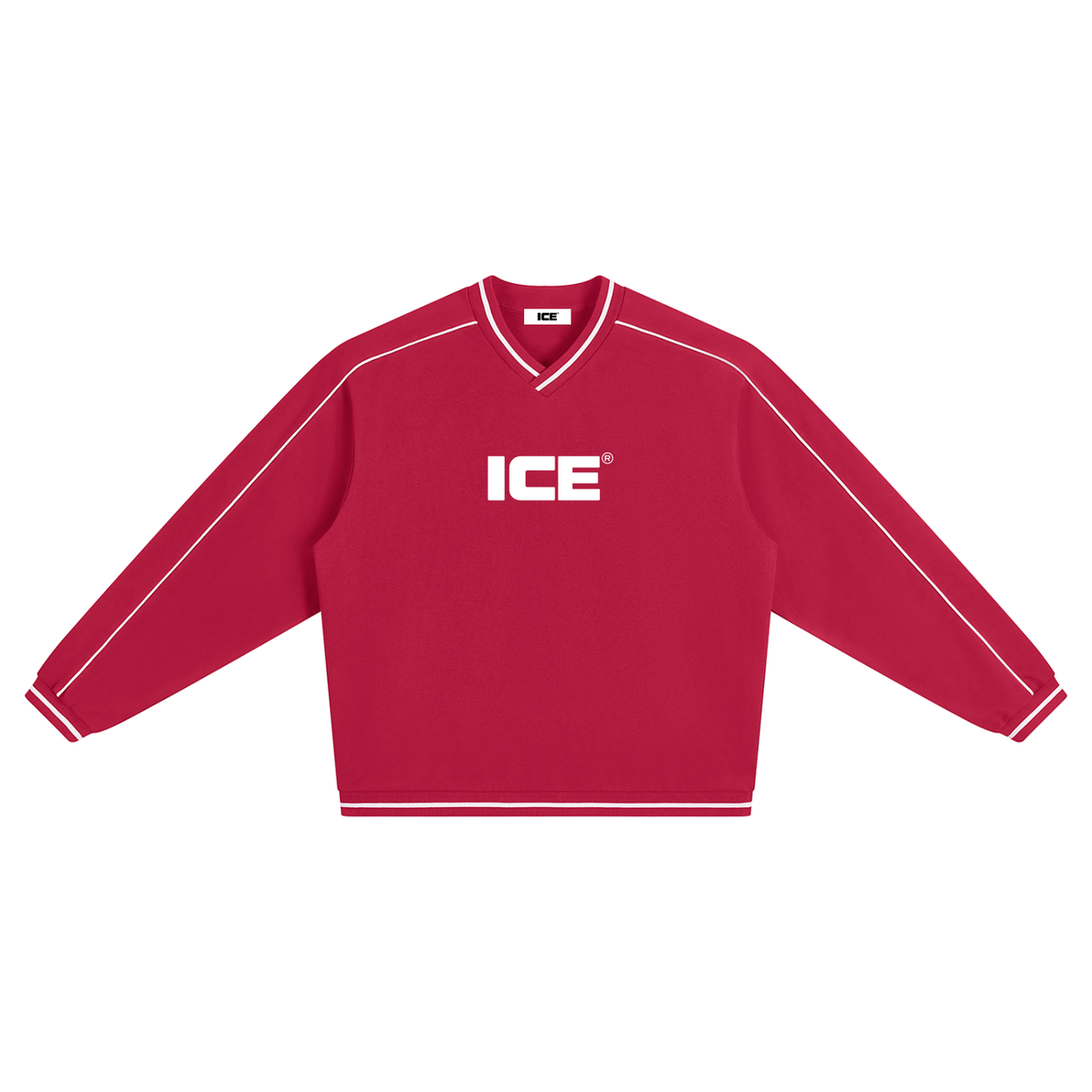 Unisex Color Block V-Neck Sweatshirt