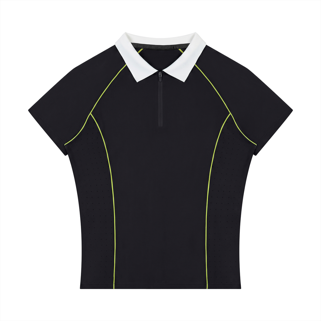 Women’s Slim Fit Quarter-Zip Polo Shirt
