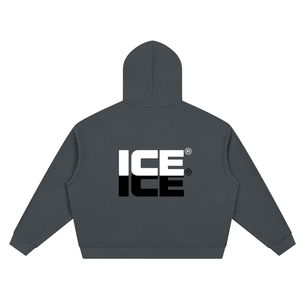 Unisex Waffle Boxy Full Zip Hoodie