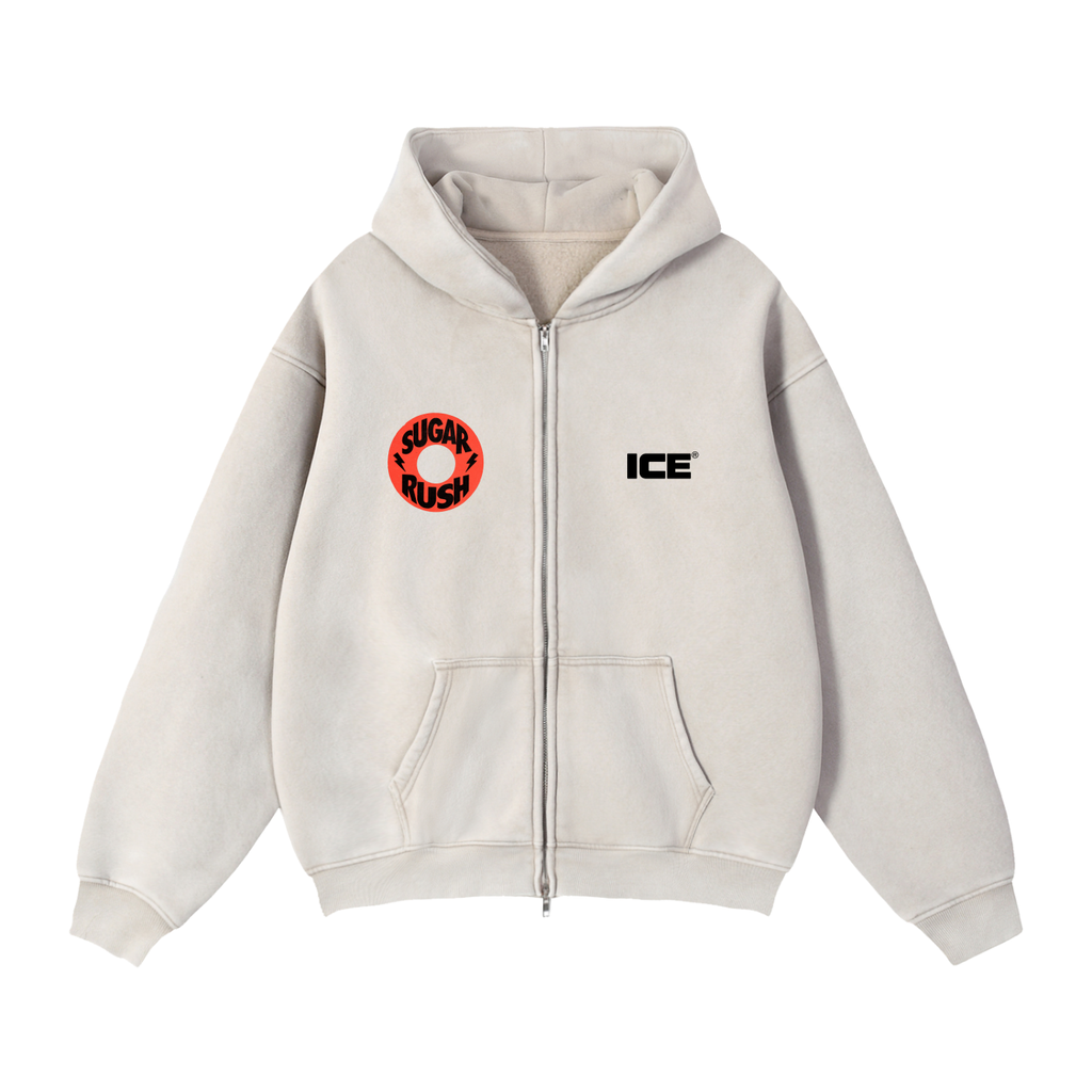 Zip-Through Boxy Fleece Hoodie