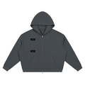 Unisex Waffle Boxy Full Zip Hoodie