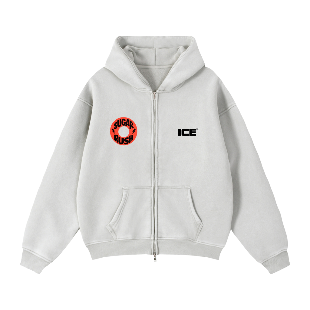 Zip-Through Boxy Fleece Hoodie