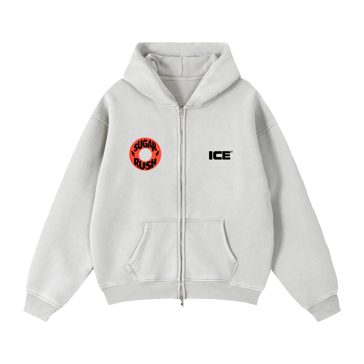 Zip-Through Boxy Fleece Hoodie