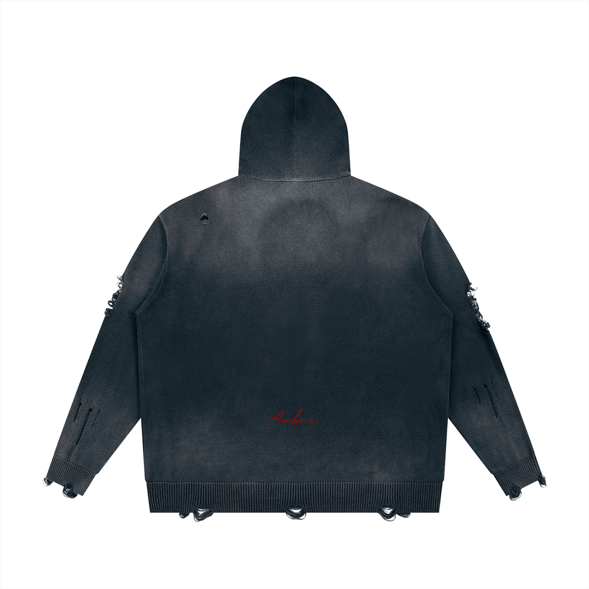 Unisex Distressed Full Zip Sweater X Ambra