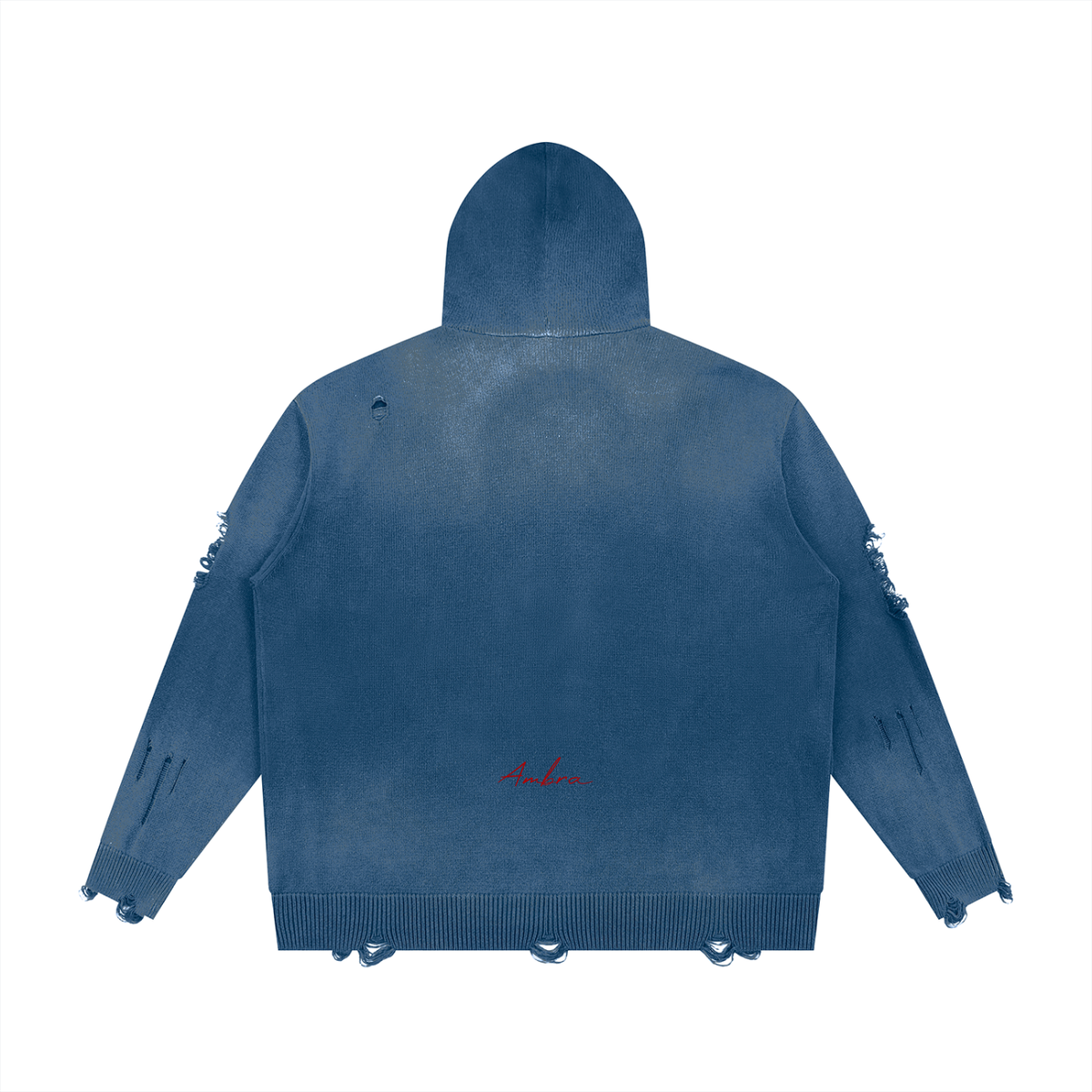 Unisex Distressed Full Zip Sweater X Ambra