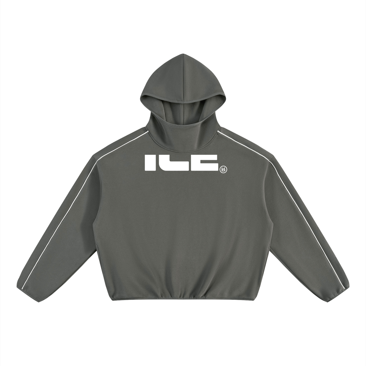 Unisex Boxy Piping Fleece Hoodie
