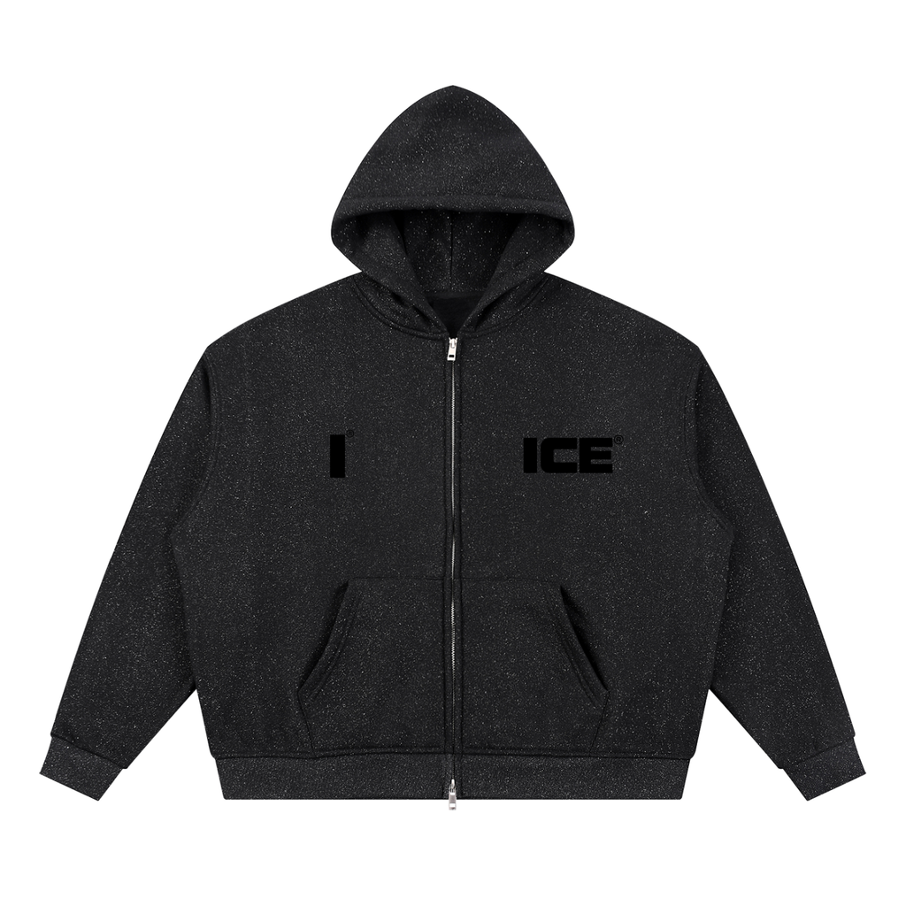 Unisex Sparkles Full Zip Boxy Hoodie