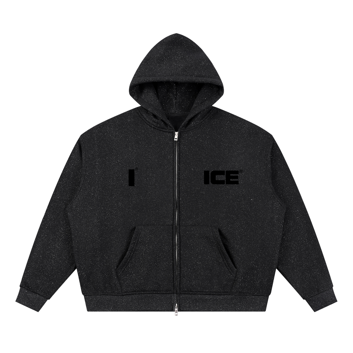 Unisex Sparkles Full Zip Boxy Hoodie
