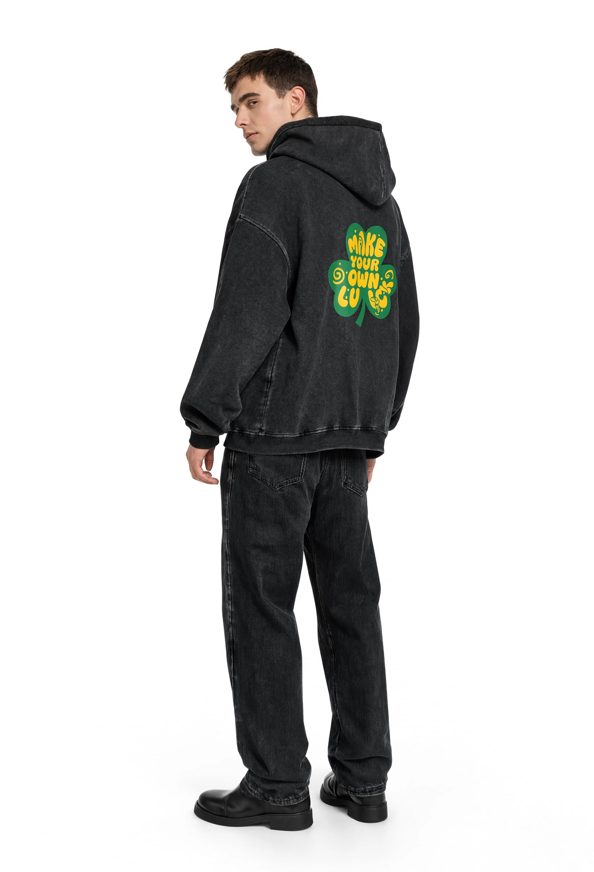 Snow Washed Loose Cotton Hoodie