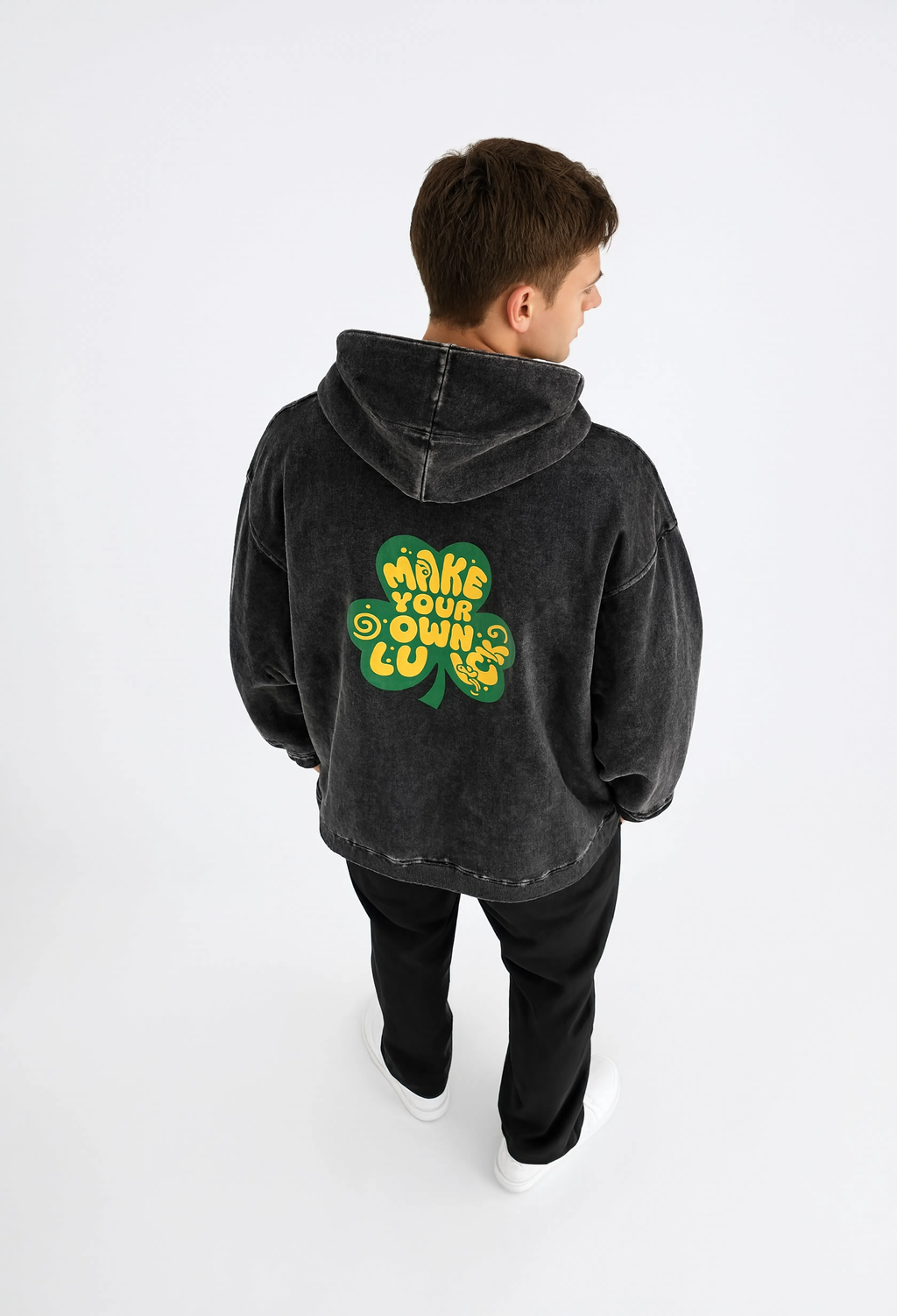 Snow Washed Loose Cotton Hoodie
