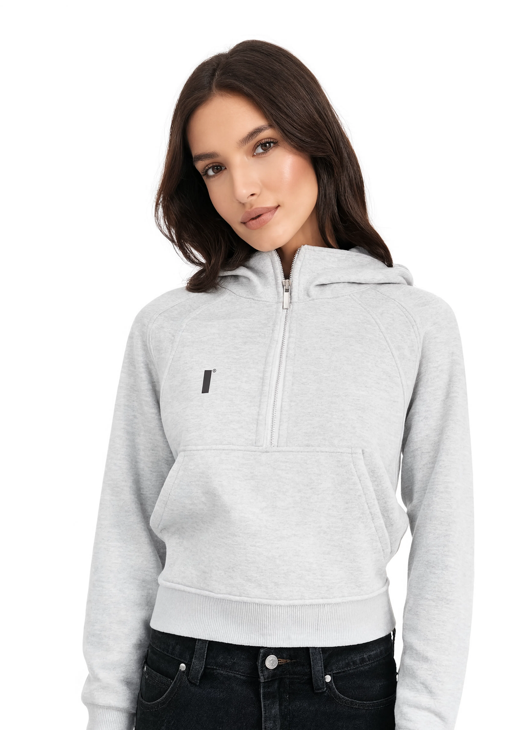 Cropped Half-Zip Hoodie