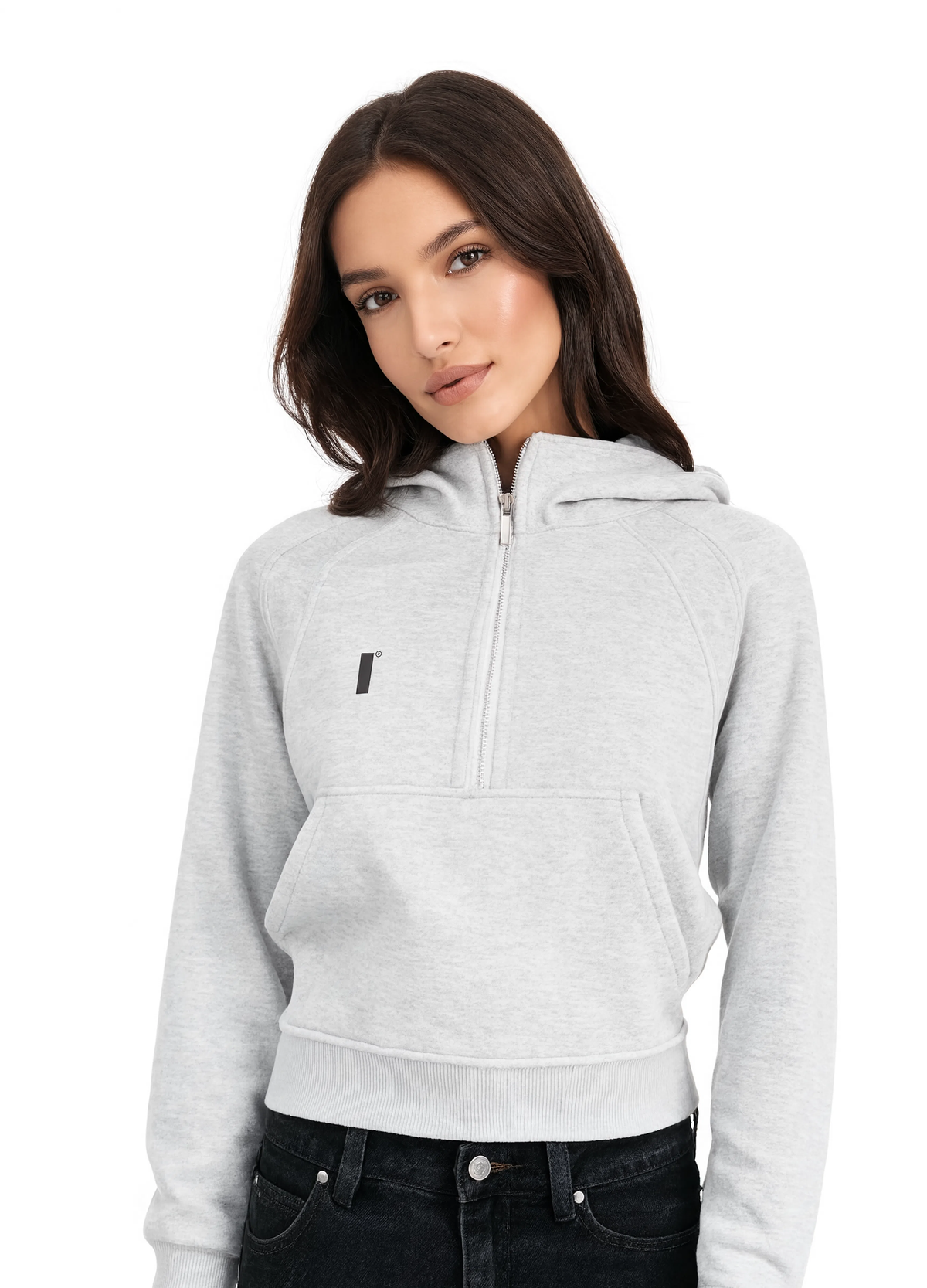 Cropped Half-Zip Hoodie