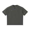 Unisex Oversized Piping Henley T-Shirt